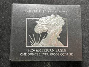 lot 108 image: 2024 PROOF AMERICAN SILVER EAGLE IN ORIGINAL MINT BOX