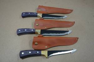 lot 55 image: Viking Carbon Steel Knife Set - Fillet, Boning & Chef