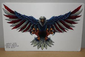 lot 124 image: Colorized Metal Patriotic American Eagle Dcor