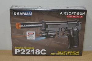 lot 140 image: UKArms P2218C Spring Powered Airsoft Gun with Laser