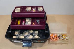 lot 185 image: Flambeau Fishing Tackle Box with Assorted Tackle