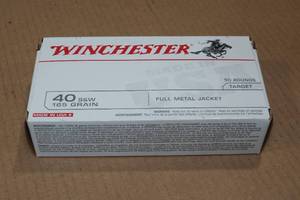 lot 244 image: 50 Winchester .40 S&W 165 Gr FMJ Ammo