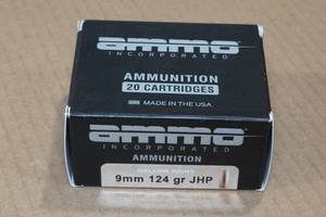 lot 253 image: 20 Ammo Inc 9mm 124 Gr JHP Ammo
