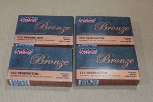 lot 255 image: 80 PMC Bronze .223 Rem 55 Gr FMJ BT Ammo