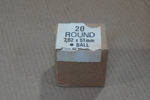 lot 262 image: 20 Military Surplus 7.62x51mm (.308) Ball Ammo