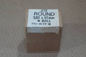 lot 263 image: 20 Military Surplus 7.62x51mm (.308) Ball Ammo