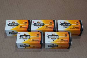 lot 287 image: 250 Armscor .22 LR 36 Gr HP Ammo