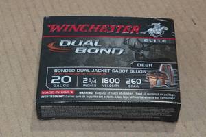lot 295 image: 5 Winchester Elite Dual Bond 20 Gauge 2-34 Sabot Slugs