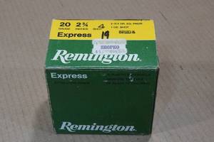 lot 297 image: 19 Remington Express 20 Gauge 2-34 4 Shot Shotshells