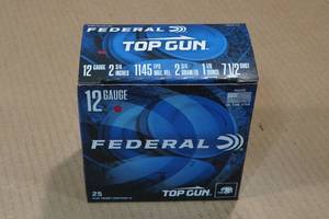 lot 306 image: 25 Federal Top Gun 12 Gauge 2-34 7-12 Shot Shotshells