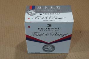 lot 311 image: 25 Federal Field & Range 12 Gauge 2-34 7-12 Shot Shotshells