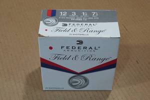 lot 314 image: 25 Federal Field & Range 12 Gauge 2-34 7-12 Shot Shotshells