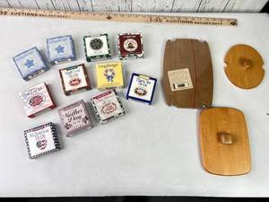 lot 177 image: Longaberger Woodcrafts Lid Set with Tie-On Accessories