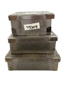 lot 22 image: $$$ Lot Of 3 Phelan Sterilization Basket Perforated Trays For Autoclaves & Ultrasonic Cleaners Plus More (Smallest One Is About $150 New) Great Condition