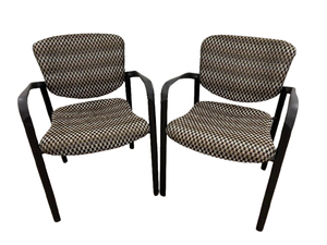 lot 48 image: MSRP $1200Pair Haworth Improv Series Designed by Tom Edwards Upholstered Leg Base Stacking Lobby Guest Seating Chair -Excellent Condition