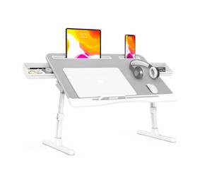 lot 67 image: MSRP $100 Klear Multipurpose Lap Desk Bed Tray Table  Lightweight, Portable, Adjustable Height, Non-Slip Surface&nbspExcellent Condition Electronics Not Included