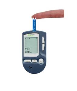 lot 74 image: MSRP $100 Prodigy Diabetes Care Voice Blood Glucose Meter Monitoring System with Pouch Case - Great Condition