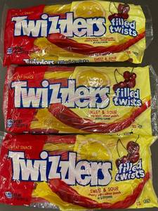 lot 9 image: Twizzlers Filled Twists Sweet & Sour Candy 3-Pack