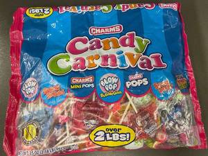 lot 10 image: Charms Candy Carnival Assorted Lollipops 2 lbs Bag