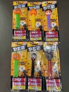 lot 18 image: Set of 6 PEZ Halloween Candy Dispensers with Candy Refills