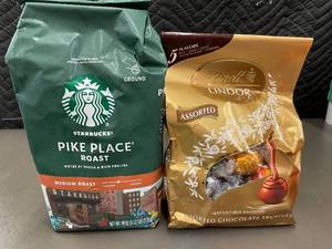 lot 22 image: Starbucks Pike Place Roast Coffee and Lindt Assorted Chocolate Truffles
