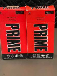 lot 24 image: Prime Electrolyte Drink Mix Hydration Sticks Tropical Punch Flavor