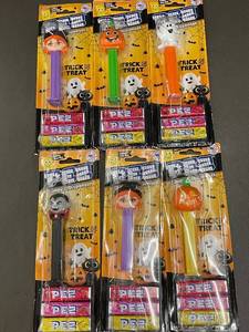 lot 47 image: Set of 6 Halloween Themed PEZ Dispensers with Candy