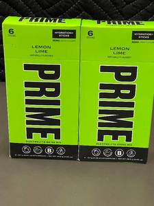 lot 103 image: Set of 2 Boxes Prime Lemon Lime Electrolyte Drink Mix Sticks