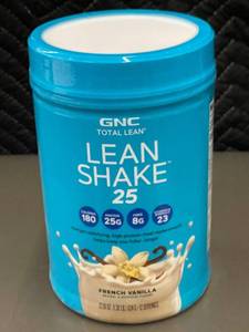lot 134 image: GNC Total Lean Shake 25 French Vanilla Meal Replacement, 1.38 lbs