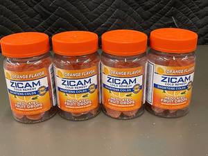 lot 189 image: Lot of 4 Zicam Cold Remedy Medicated Fruit Drops Orange Flavor