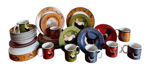 lot 27A image: Warren Kimble Country Quartet Tableware Set - 41 Piece Collection