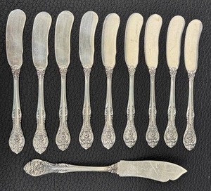 lot 8B image: Set of 11 Sterling Silver King Edward Gorham Spreaders
