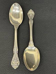lot 16B image: Vintage Sterling King Edward Gorham Serving Spoons, Set of 2