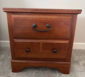 lot 30 image: Wood Nightstand with Two Drawers