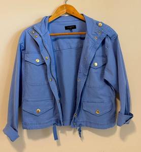lot 63 image: Talbots Petite Light Blue Jacket with Gold Button Accents - Size Lp