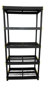 lot 75 image: Heavy Duty 5-Tier Plastic Storage Shelving Unit 35 x 18 x 74