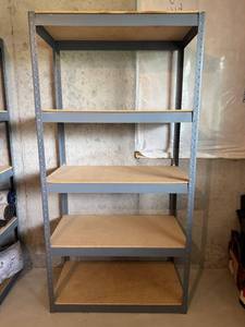 lot 77 image: Heavy-Duty Steel Storage Shelf Unit, 36 x 18 x 72