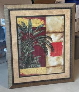 lot 81 image: Large Framed Tropical Artwork Print