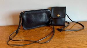 lot 89A image: Two Vintage Leather Coach Handbags