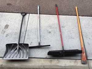 lot 105 image: Shovel, Broom, Squeege and Chopper