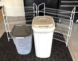 lot 109 image: Two Shoe Organizers and Plastic Waste Baskets