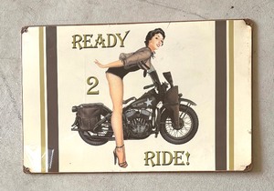 lot 110 image: Ready to Ride Tin Sign