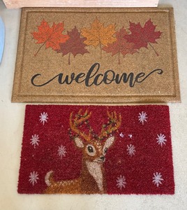 lot 115 image: Two Festive Outdoor Rugs