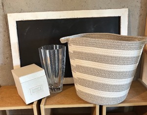 lot 152 image: Charming Chalkboard, Crystal Vase, Basket and More
