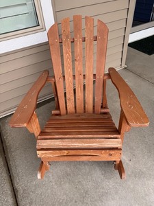 lot 20A image: Wood Patio Rocking Chair