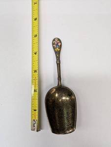 lot 3 image: Antique Russian Enamel Silver Spoon