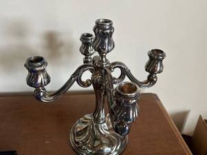 lot 20 image: Vintage 835 Weighted Silver Candelabra with 5 Arms