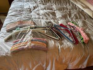 lot 115 image: Collection of 20 Assorted Padded and Metal Clothes Hangers