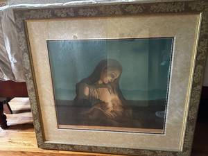 lot 124 image: Framed Vintage Original Artwork of Mother and Child by Greg Kendrick