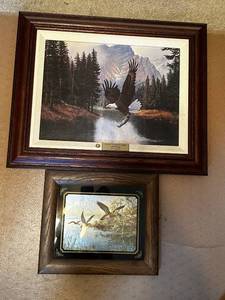 lot 141 image: Set of 2 Framed Wildlife Art Prints by Jim Douvier